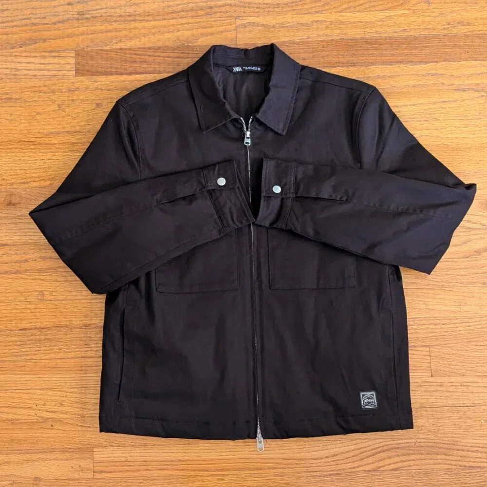 Zara // Pocket Overshirt // Black // S
